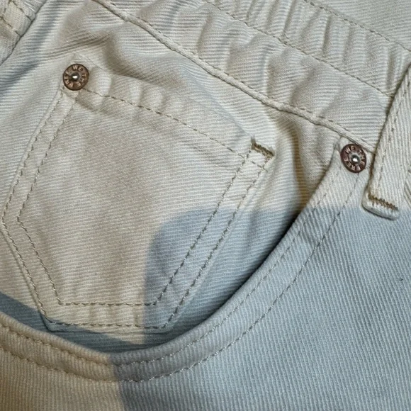 Free People Wide Leg Pull On Pants Size 31 Ivory White Denim Jeans‎ - Picture 3 of 5
